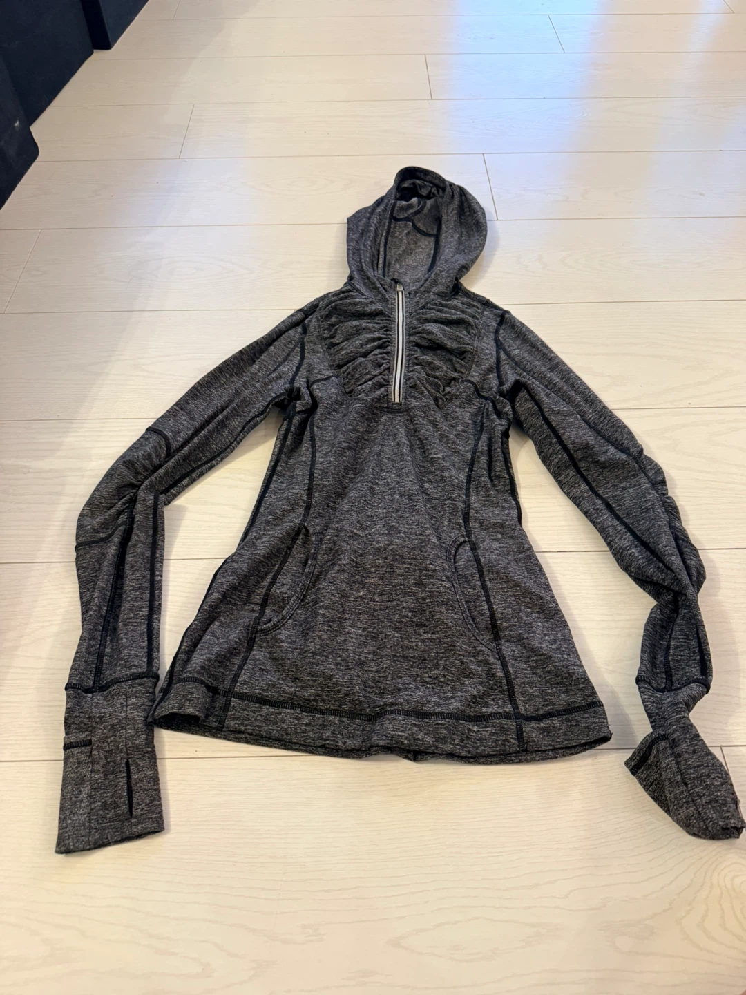 Lululemon Grey Heathered Hooded Pullover Jacket