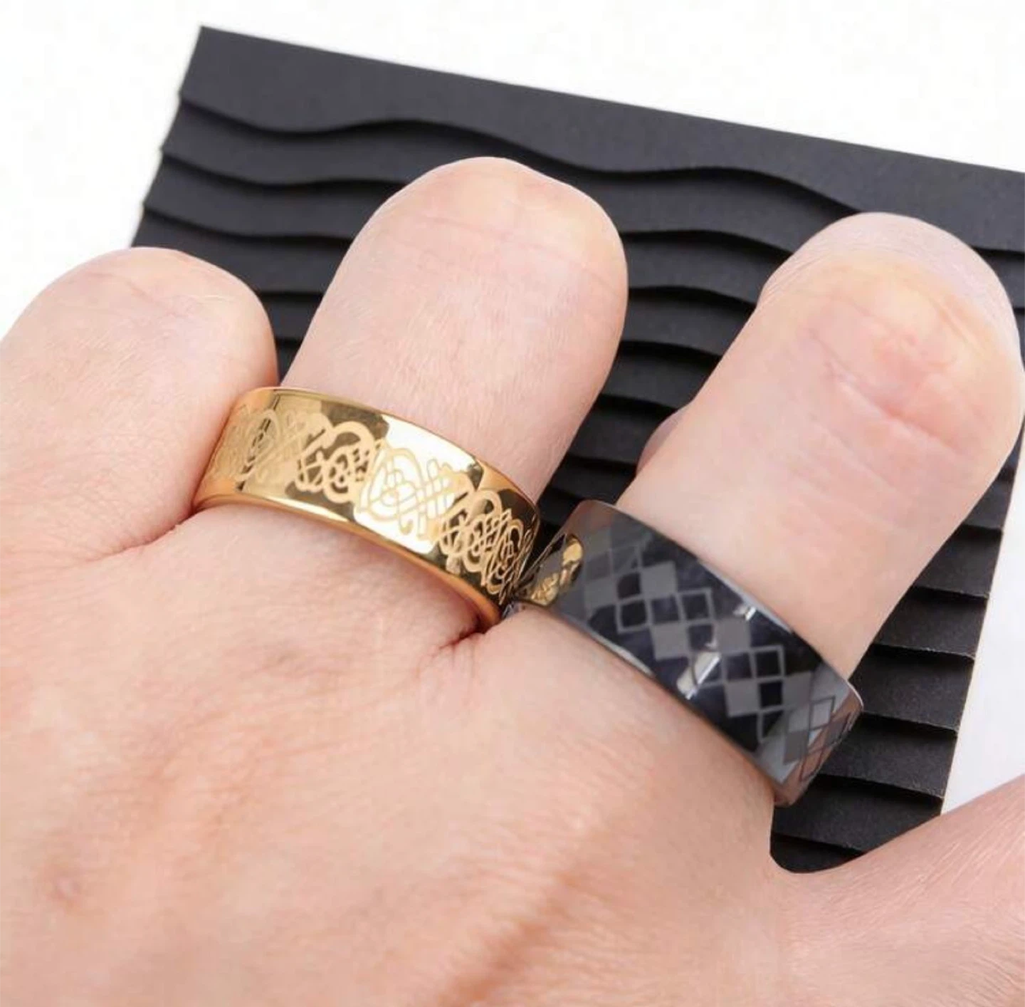 1pc- Stainless Steel Mens Rings Set - photo 2