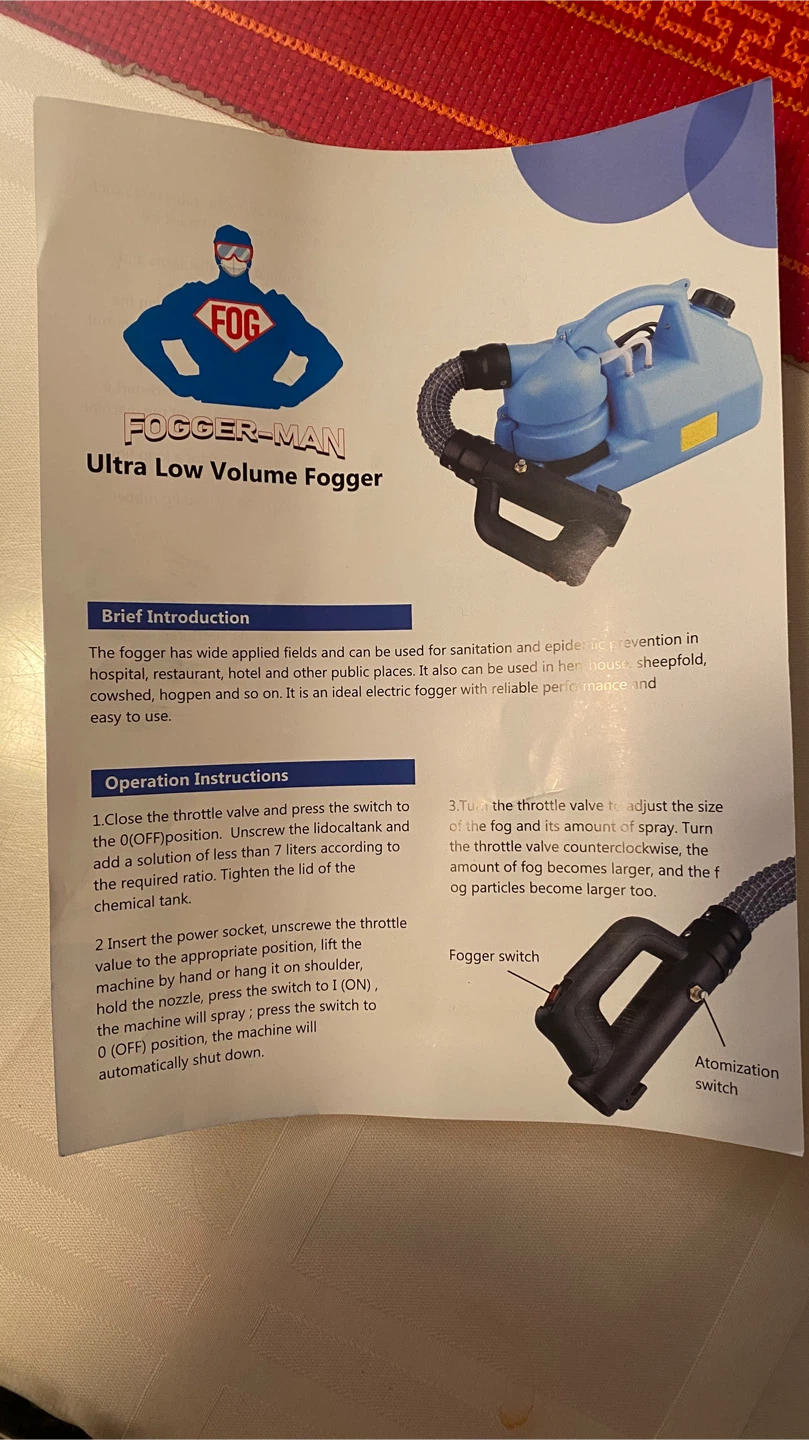 FOGGER-MAN Ultra Low Volume Fogger Electric Sprayer - photo 4