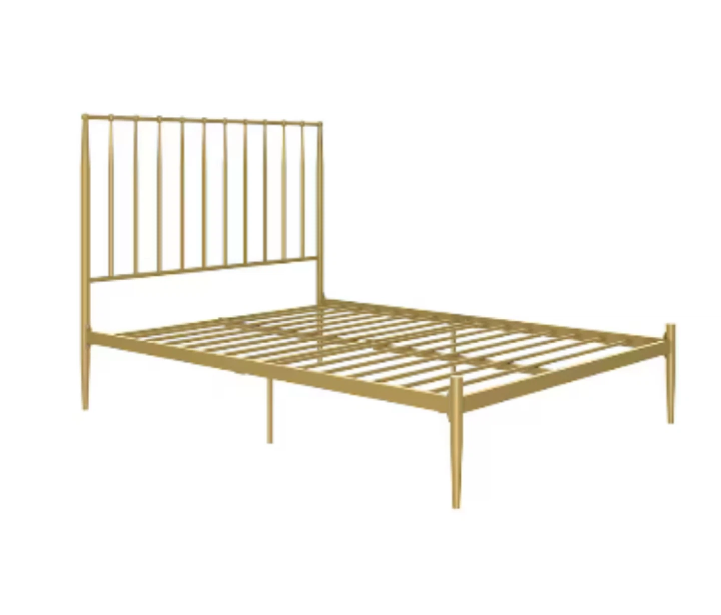 Queen Size Gold Metal Bed Frame with Headboard