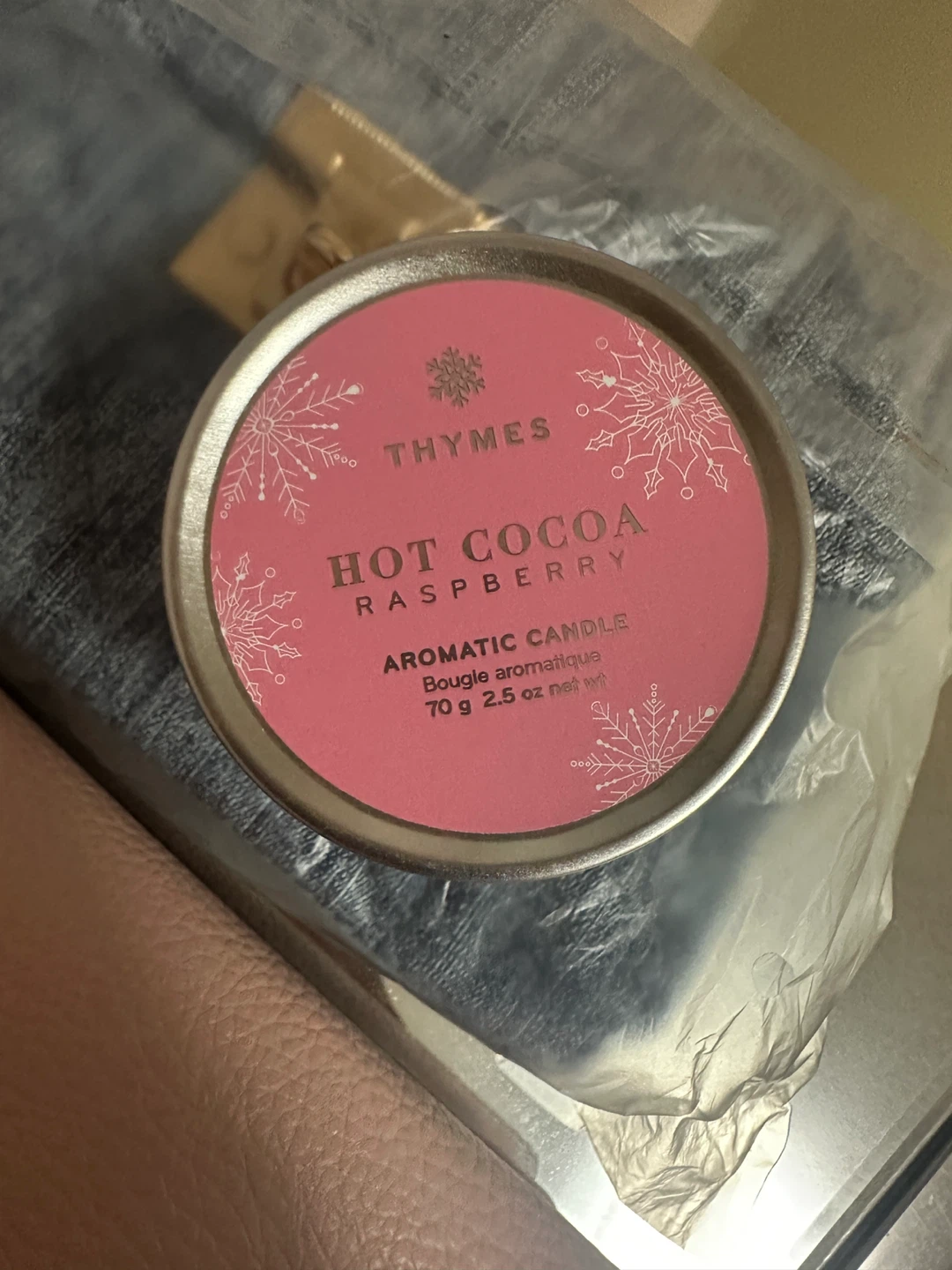 Thymes Hot Cocoa Raspberry Aromatic Candle 70g