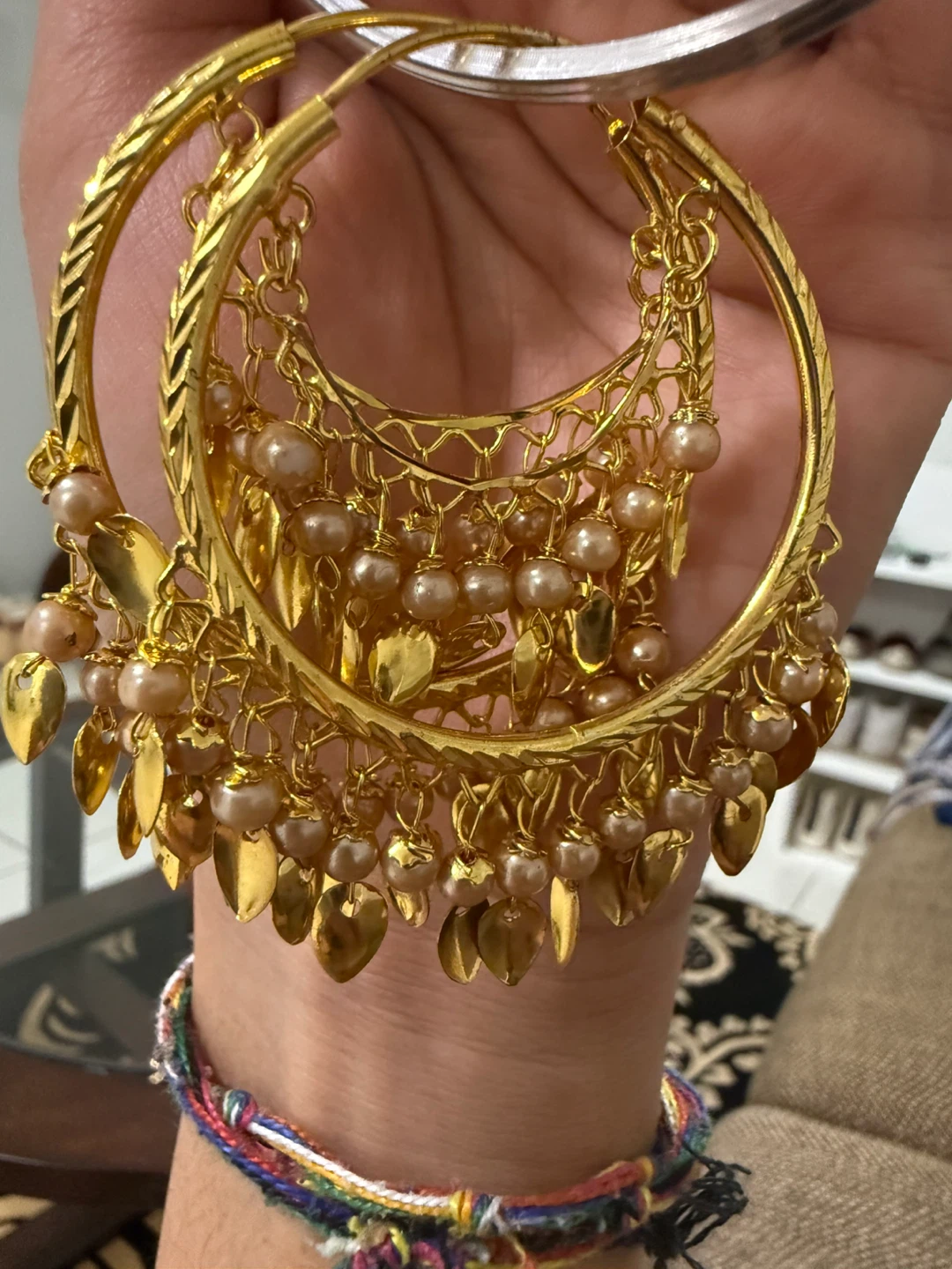 Gold-tone Jhumka and Hoop Earring Set - photo 2