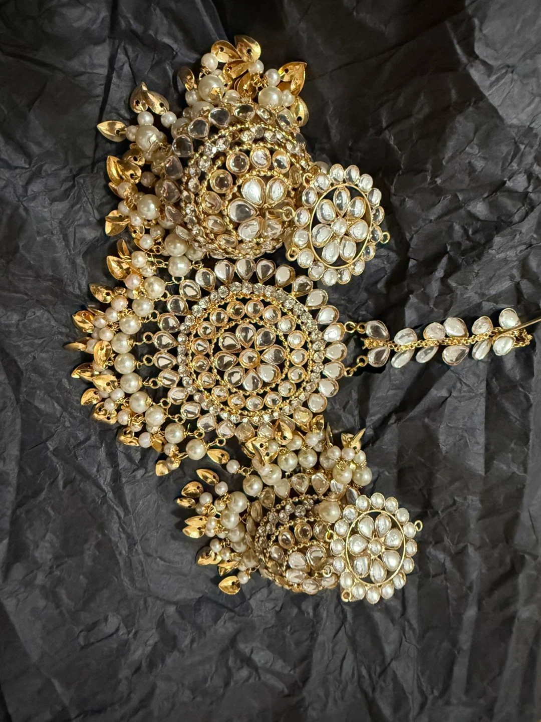 Gold-tone Jhumka and Hoop Earring Set - photo 4