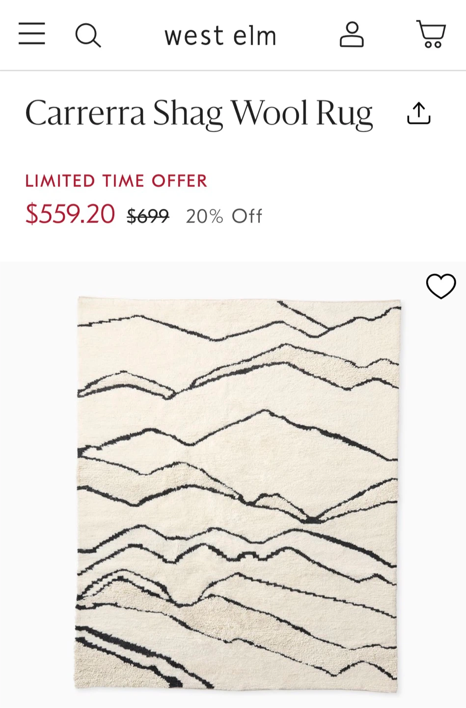 West Elm Carrera Shag Wool Rug 6x9 - photo 5