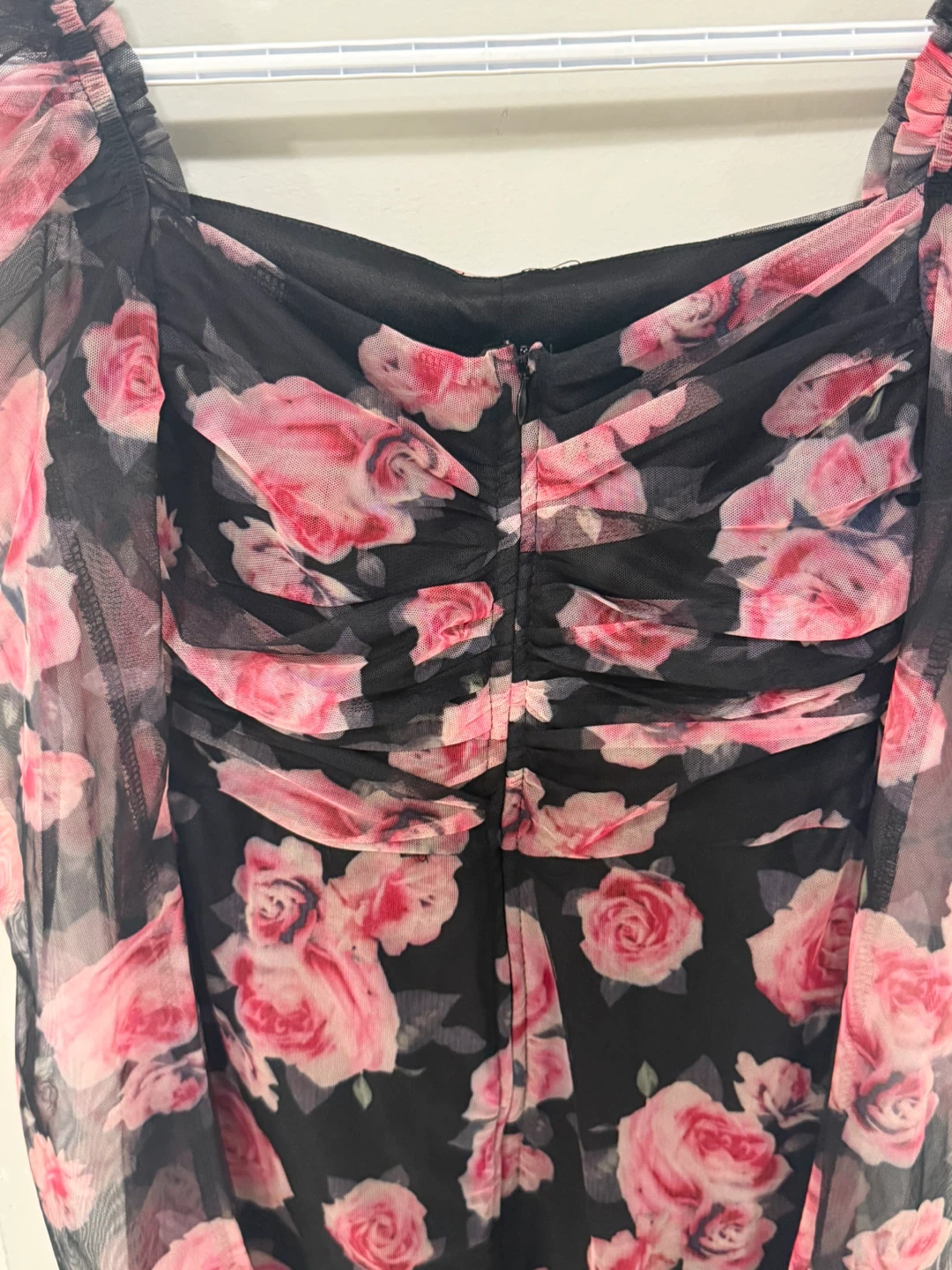 Black floral mesh dress - photo 3