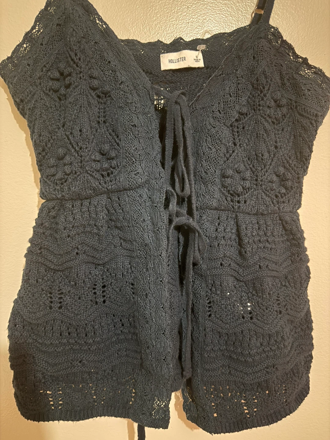 Hollister Navy Lace-Up Cropped Tank Top - photo 2