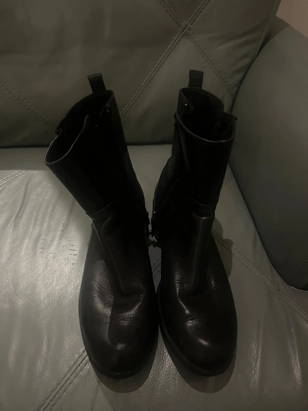 Women's Black Leather Ankle Boots - photo 2