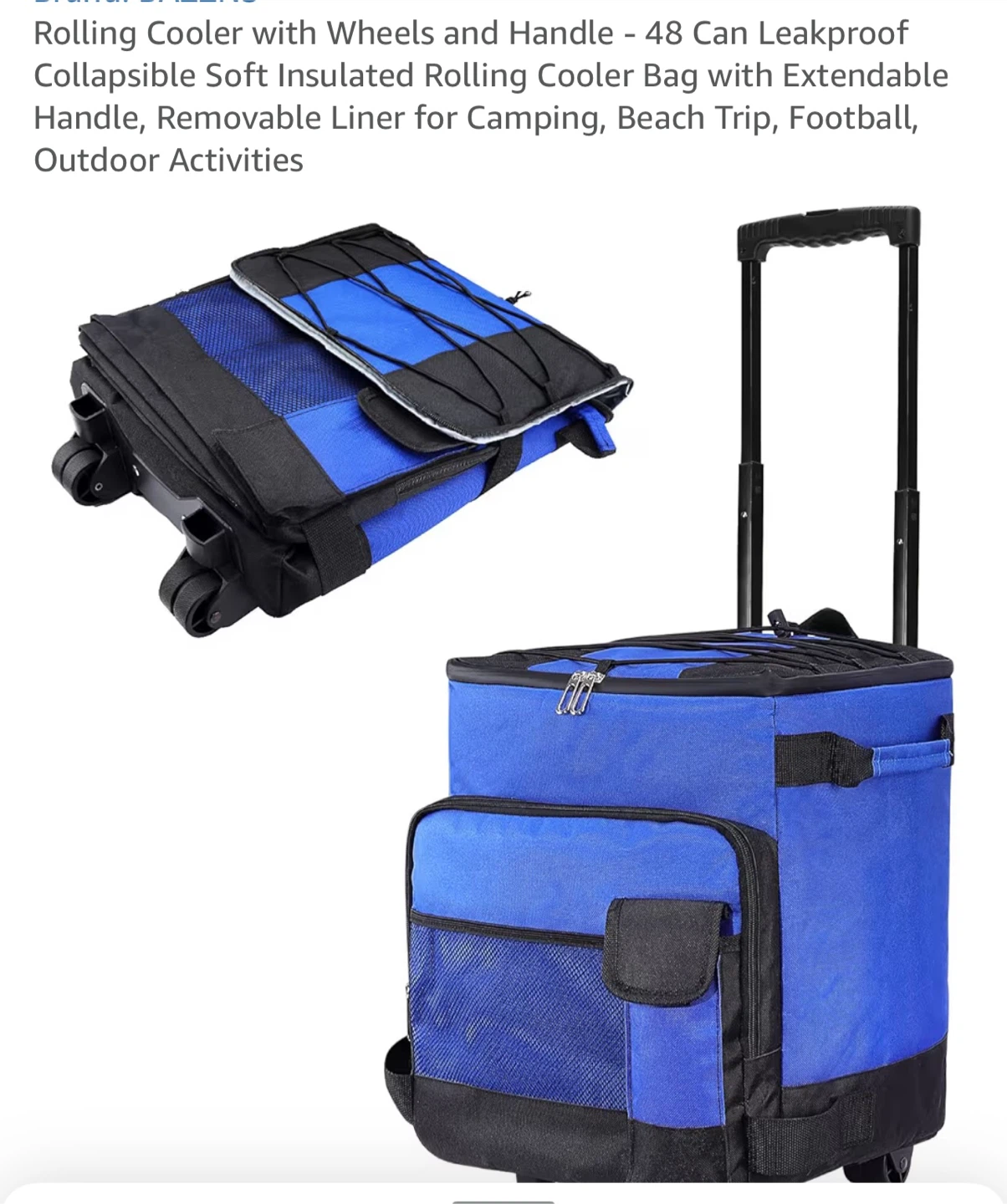 Rolling Cooler with Wheels and Handle - 48 Can Capacity - photo 2