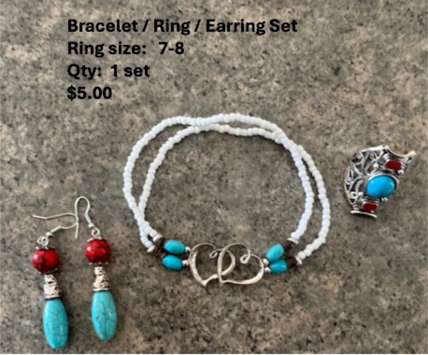 Bracelet, Ring & Earring Set