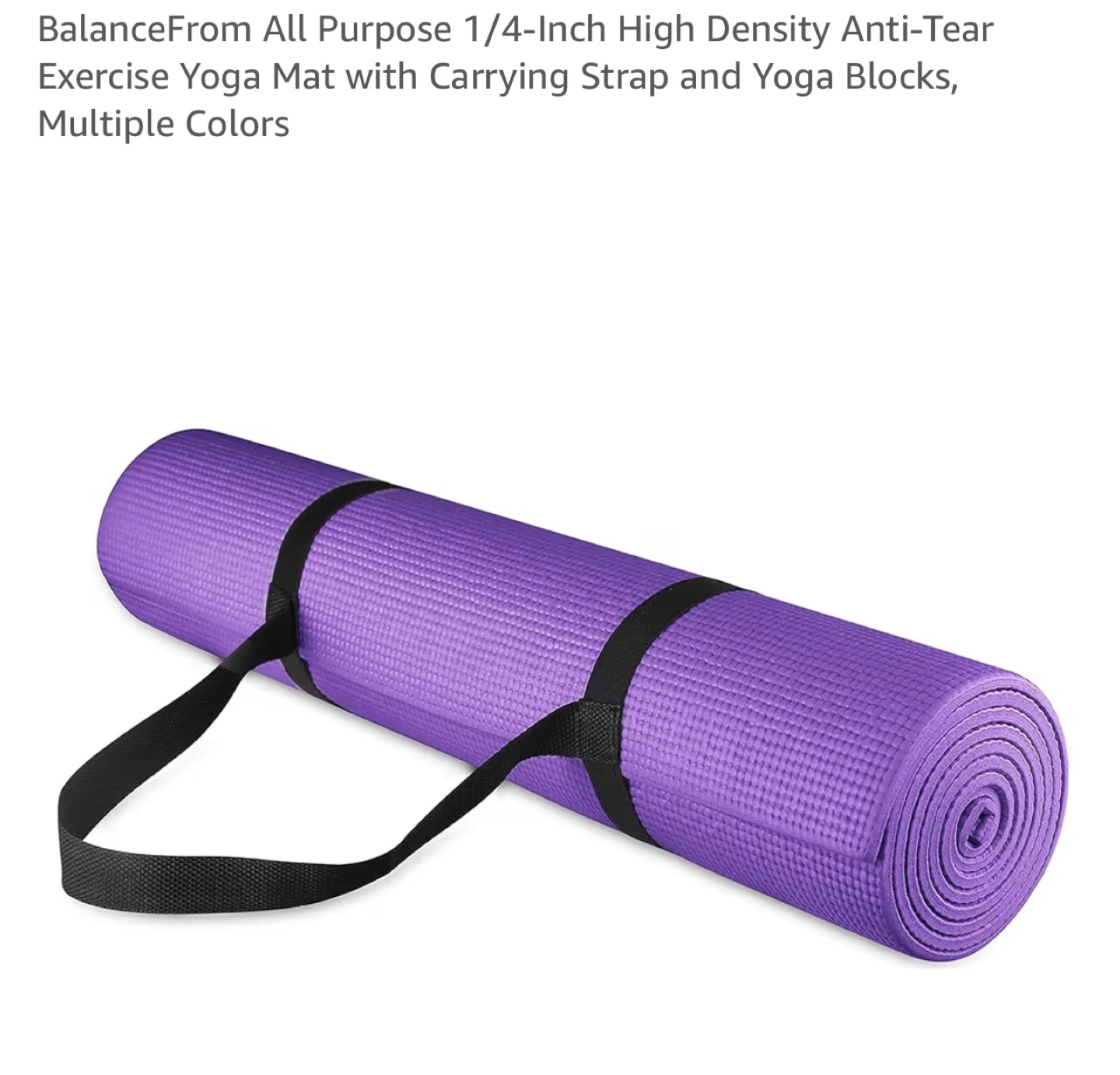BalanceFrom Purple 1/4-Inch High Density Exercise Yoga Mat