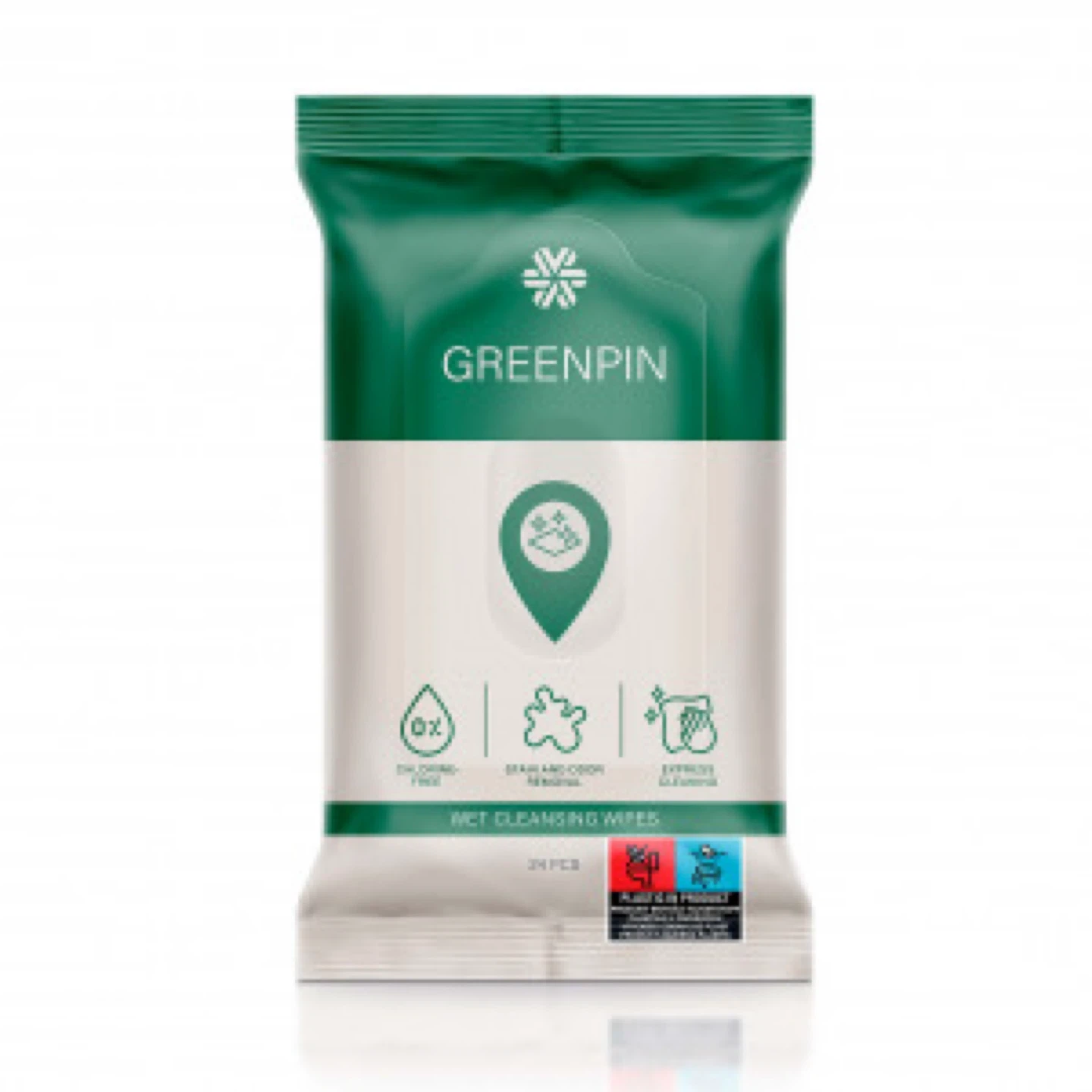 GREENPIN Eco Wet Cleansing Wipes - 24 Count - photo 2