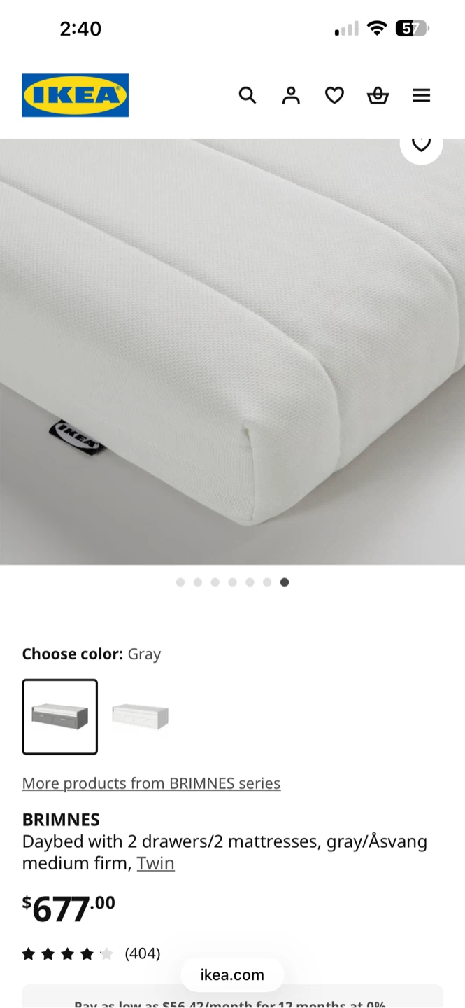 IKEA BRIMNES Daybed with 2 Drawers - Gray, Twin - photo 4