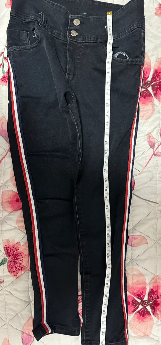 Black Denim Jeans with Side Stripe - photo 3