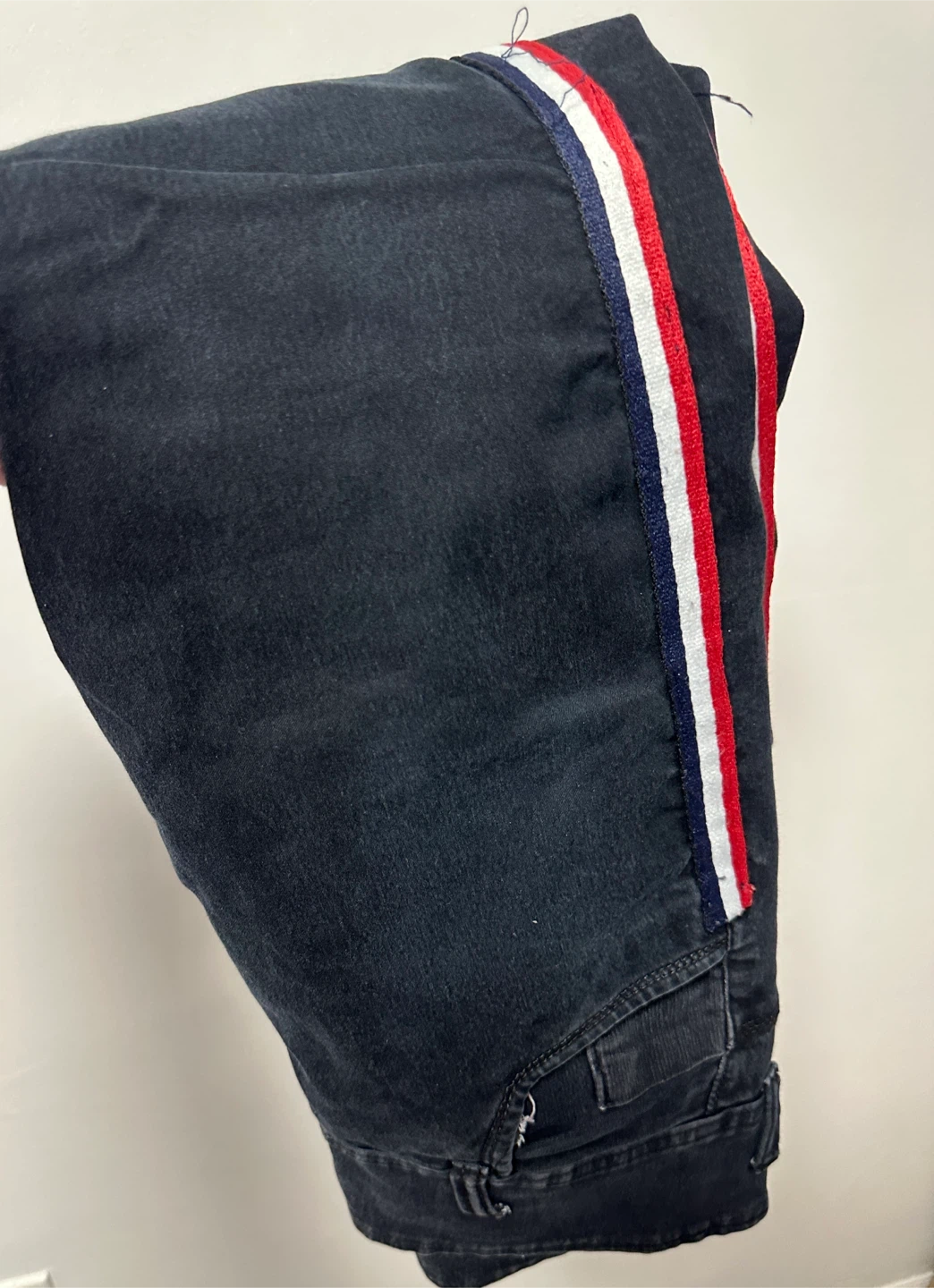 Black Denim Jeans with Side Stripe