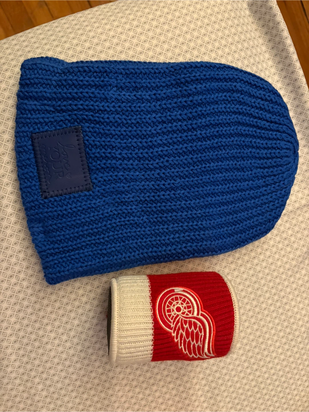 Love Your Melon Beanie & Detroit Red Wings Can Cooler