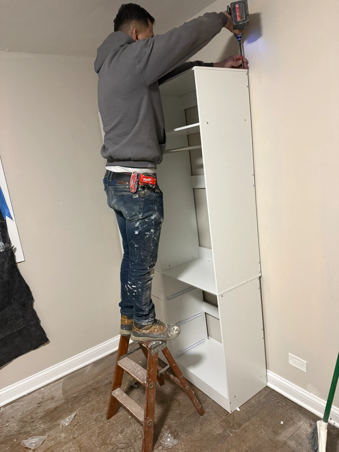 Outlet - drywall- paint - railing - dock - floor……….