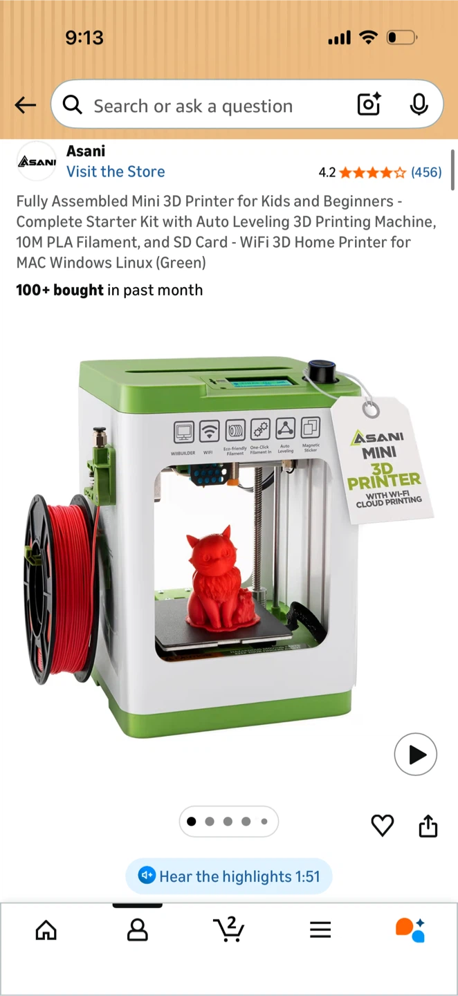 Sansys TINA2S Wireless Mini 3D Printer - photo 4