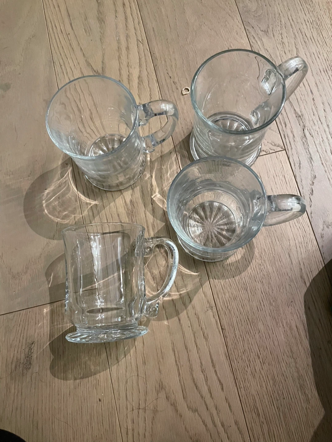 Set of 4 Clear Glass Mugs