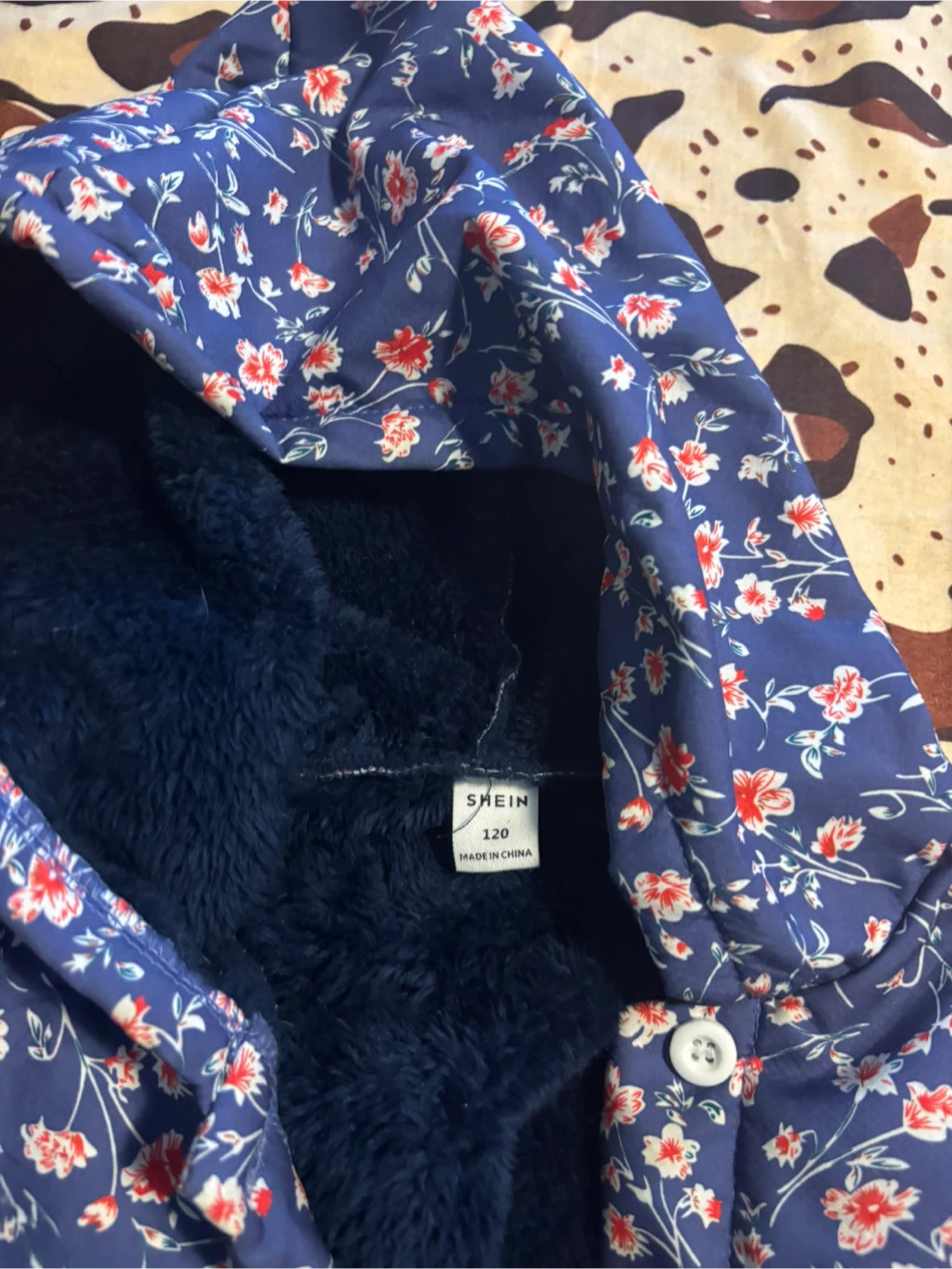 SHEIN Kids Floral Print Hooded Winter Jacket - photo 2