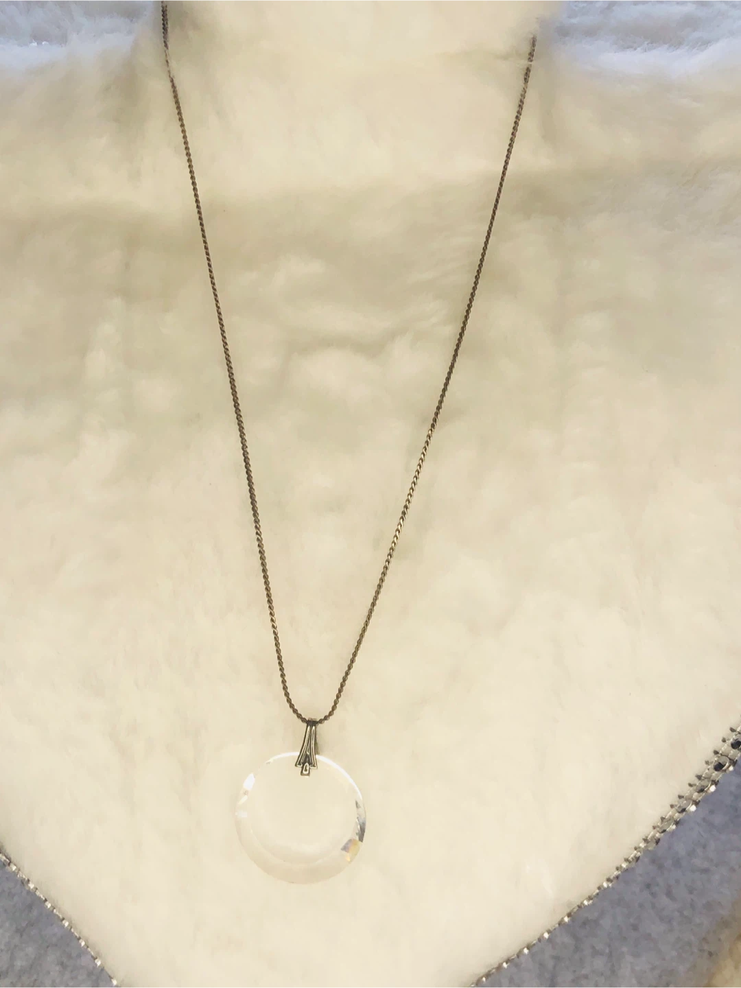 Clear Crystal Circle Pendant Necklace - photo 3