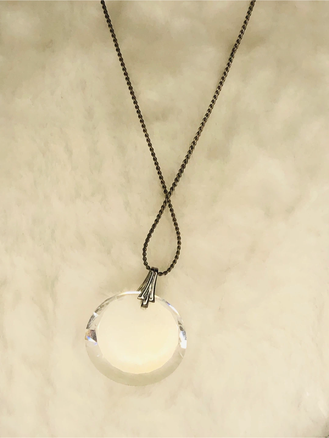 Clear Crystal Circle Pendant Necklace
