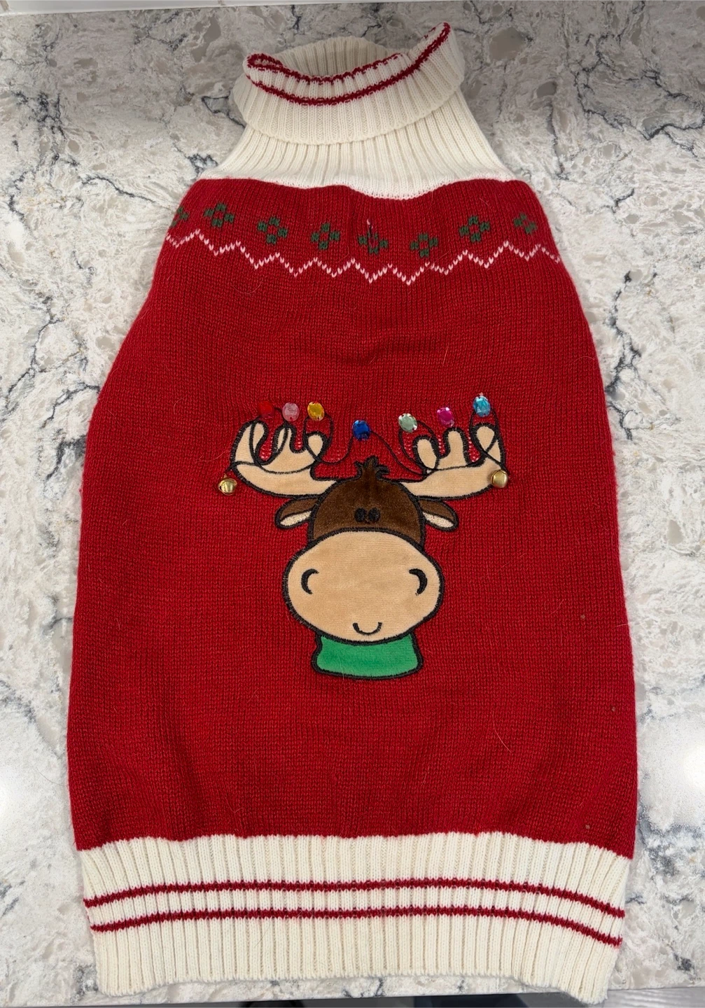 Red Reindeer Christmas Dog Sweater