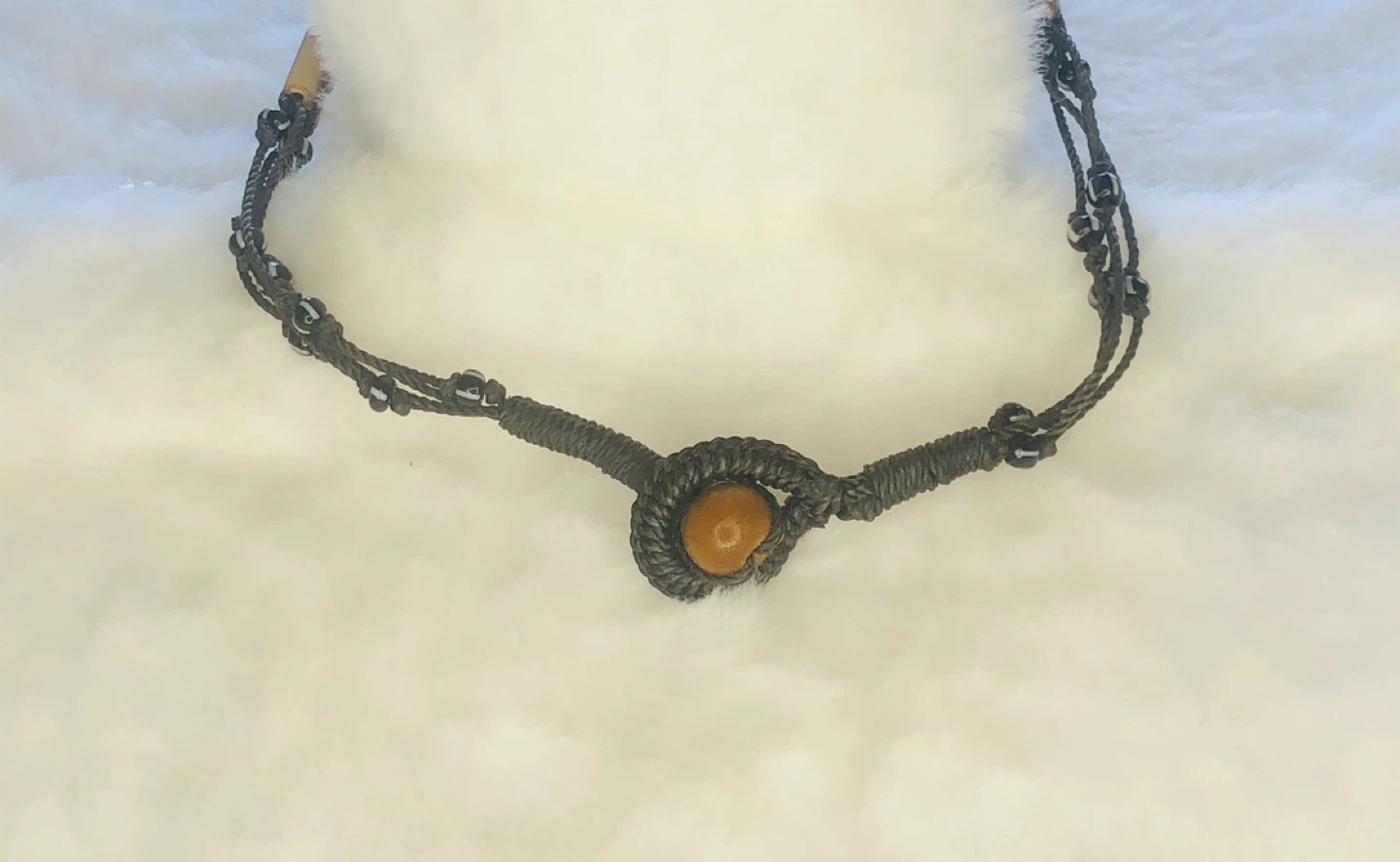 Sea Bean Mucuna Ojo de Buey Seed with Bamboo Beads Necklace - photo 3