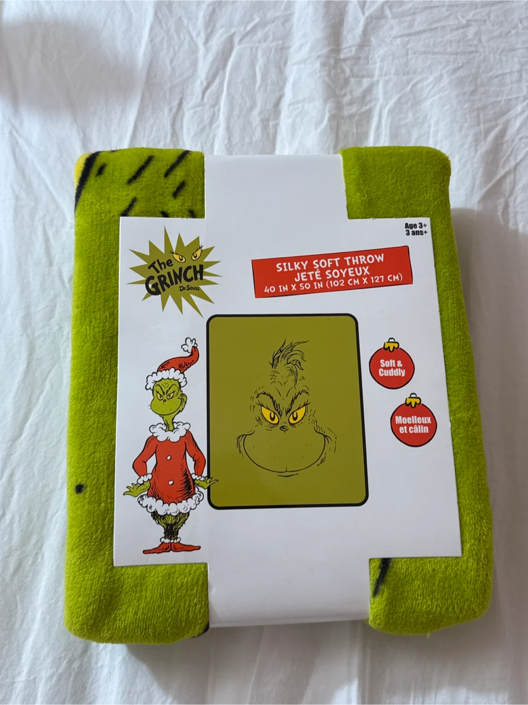 The Grinch Silky Soft Throw Blanket 40" x 50"