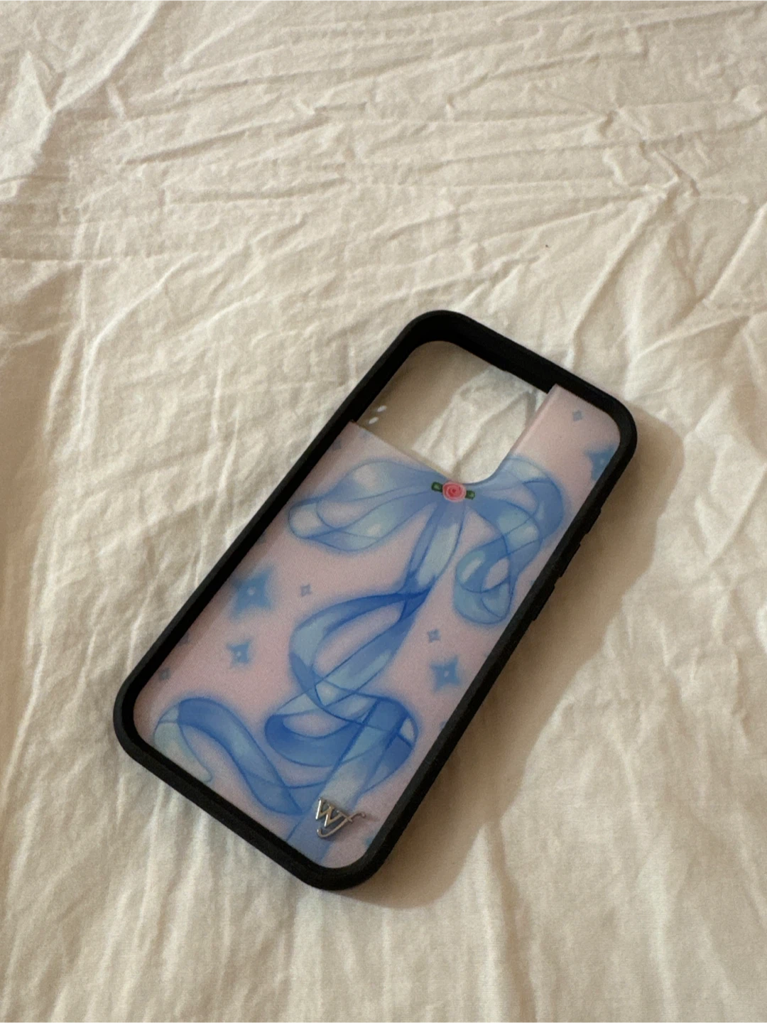 iPhone 15 pro Case with Blue Ribbon Design