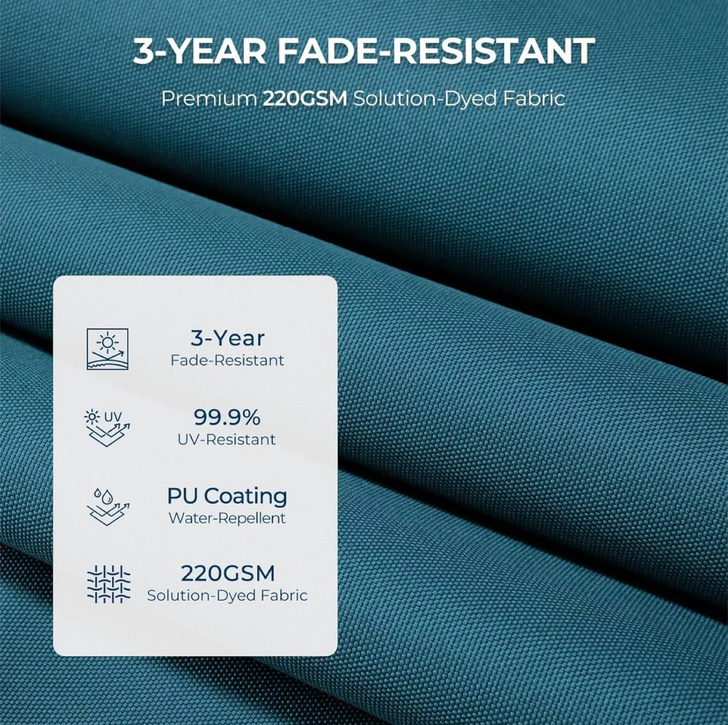 Teal Patio Umbrella with Tilt Mechanism - photo 3