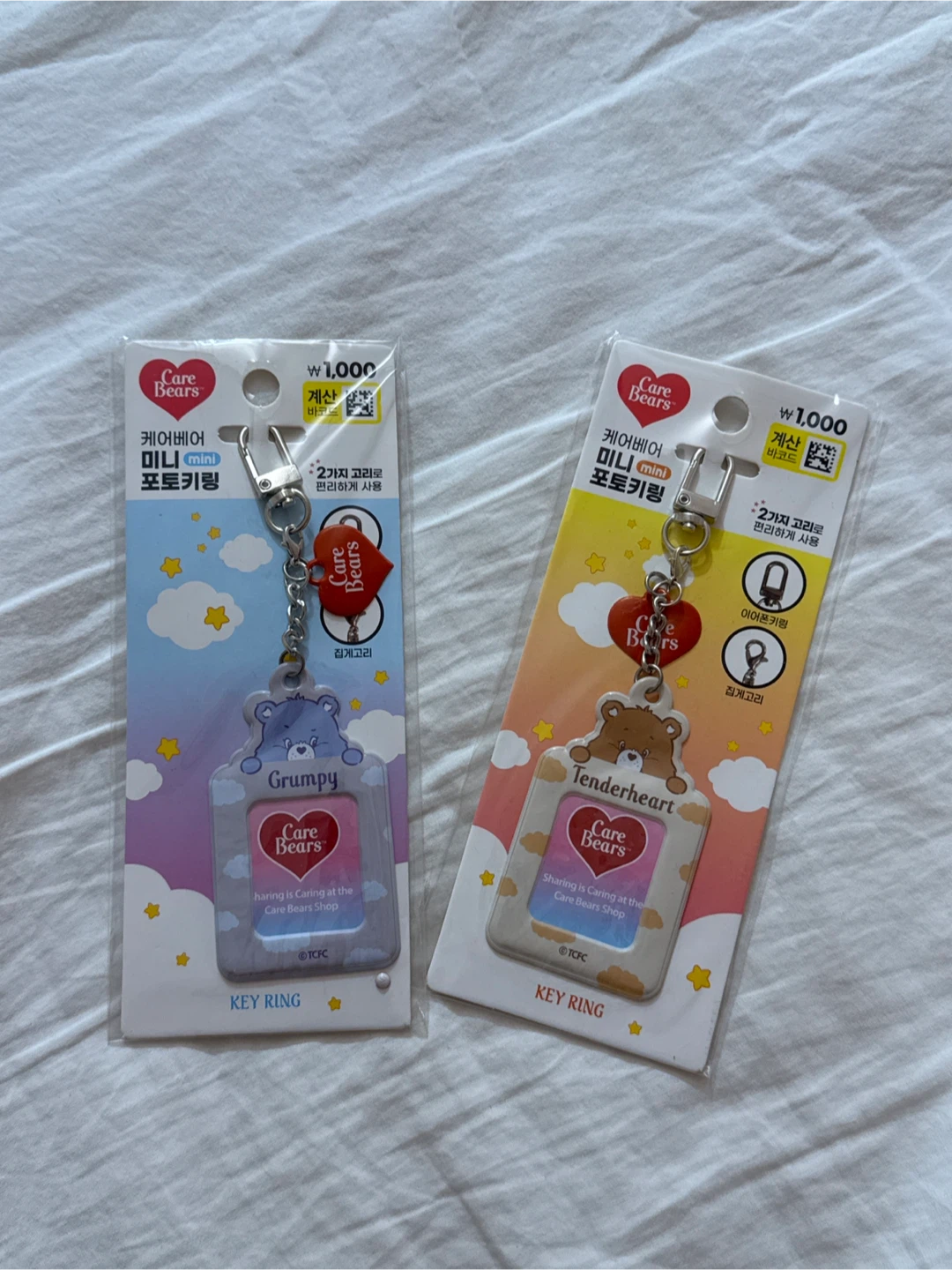 Care Bears Mini Photo Keyrings - Grumpy & Tenderheart