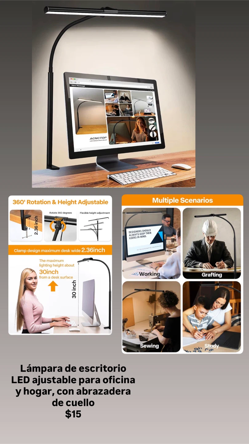 LED Desk Lamp - Adjustable, Black - photo 2
