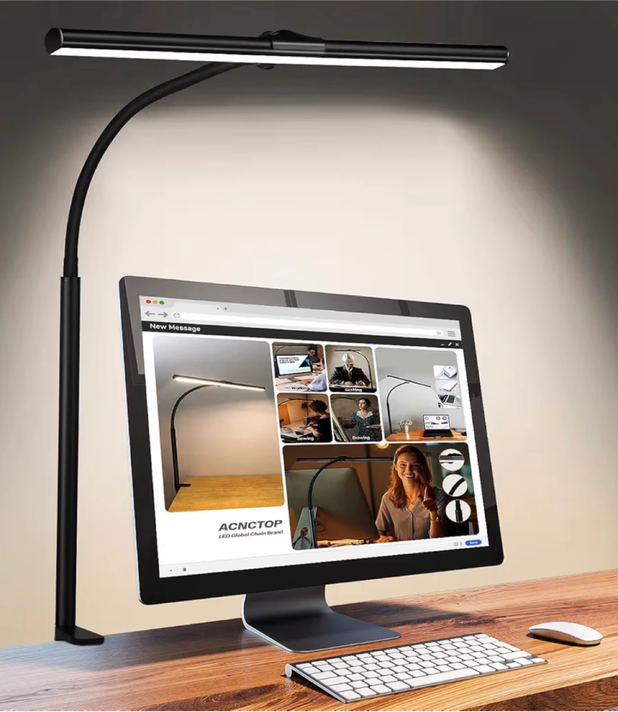 LED Desk Lamp - Adjustable, Black