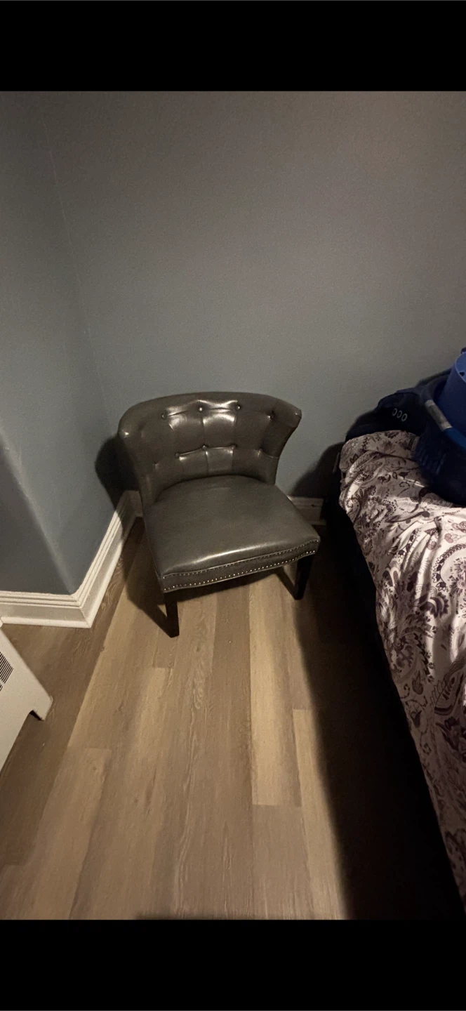 Grey Tufted Accent Chair