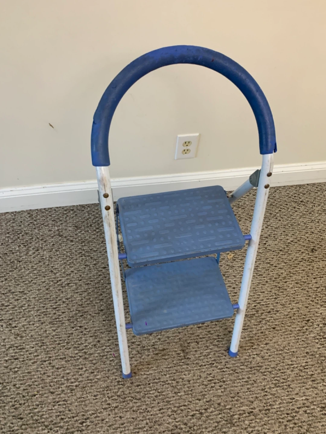 Step Stool Ladder - Blue 2-Step Folding with Handrail / Tools - photo 2