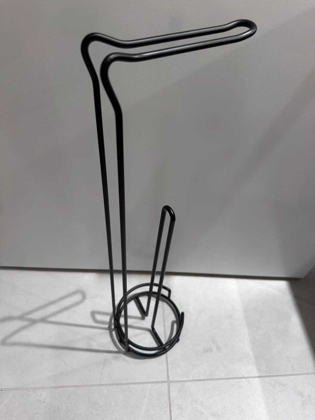 Solid Black Metal Toilet Paper Holder & Stand - photo 4