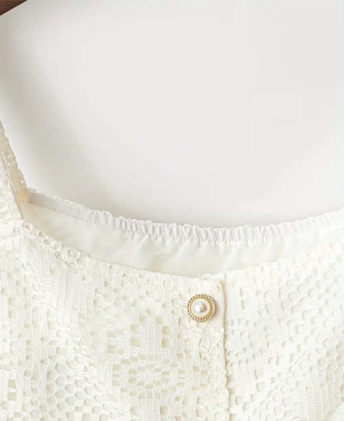 White Lace Crop Top and Skirt Set - photo 4