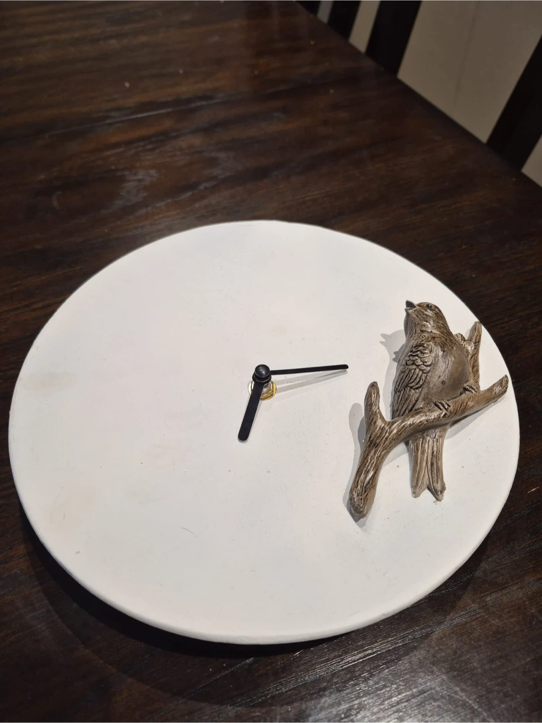 Set of 3 White Wall Clocks with Bird Detail