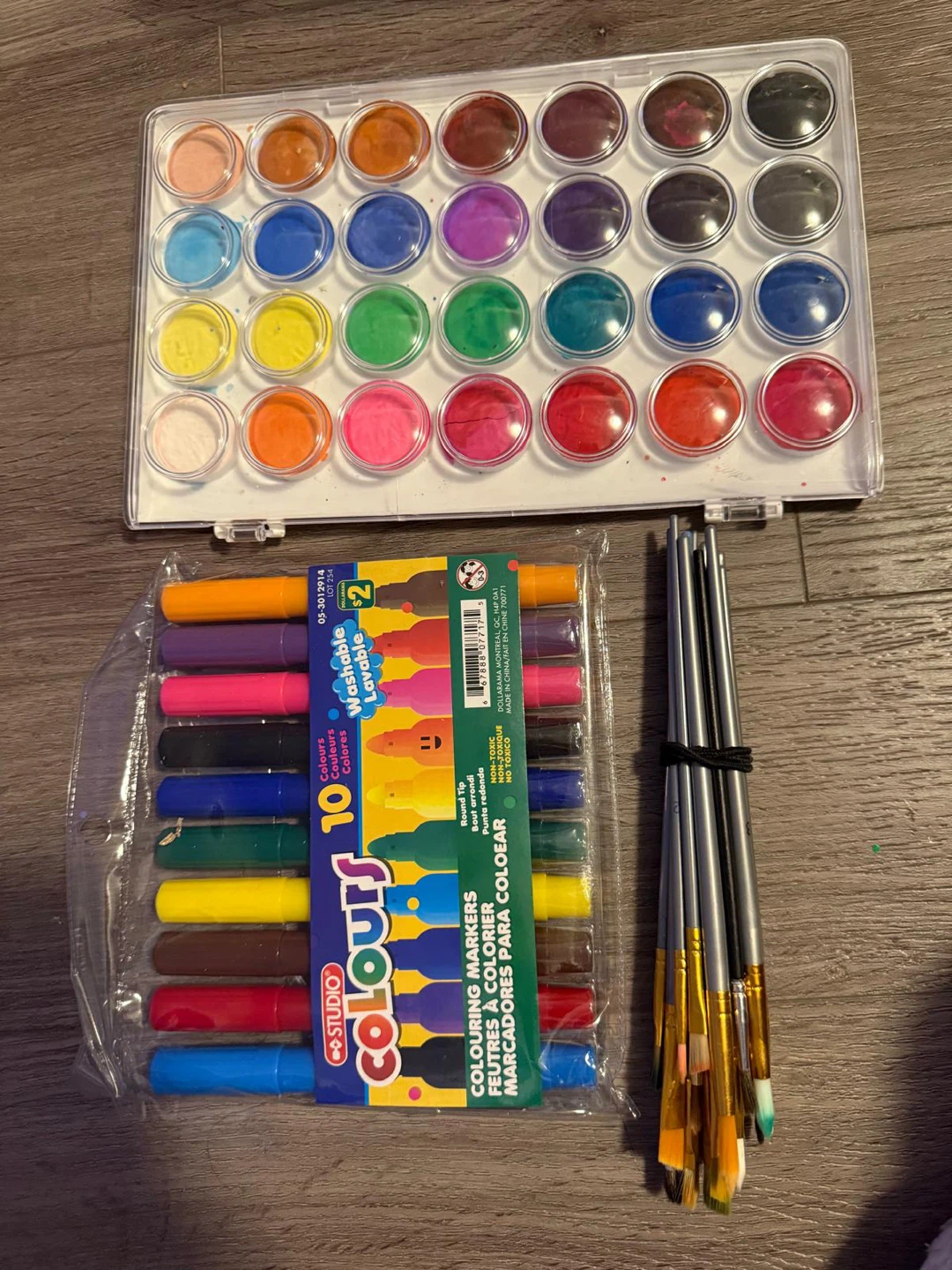 Studio Colours Washable Markers, Watercolour Paint Set & Brushes