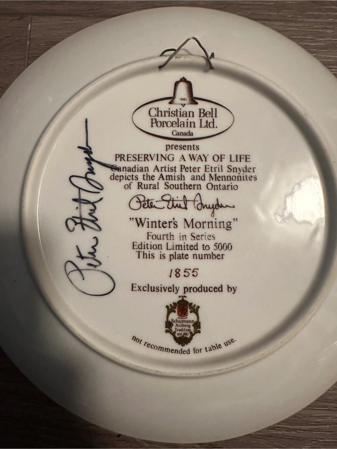 Christian Bell Porcelain Ltd. "Winter's Morning" Collector Plate - photo 4