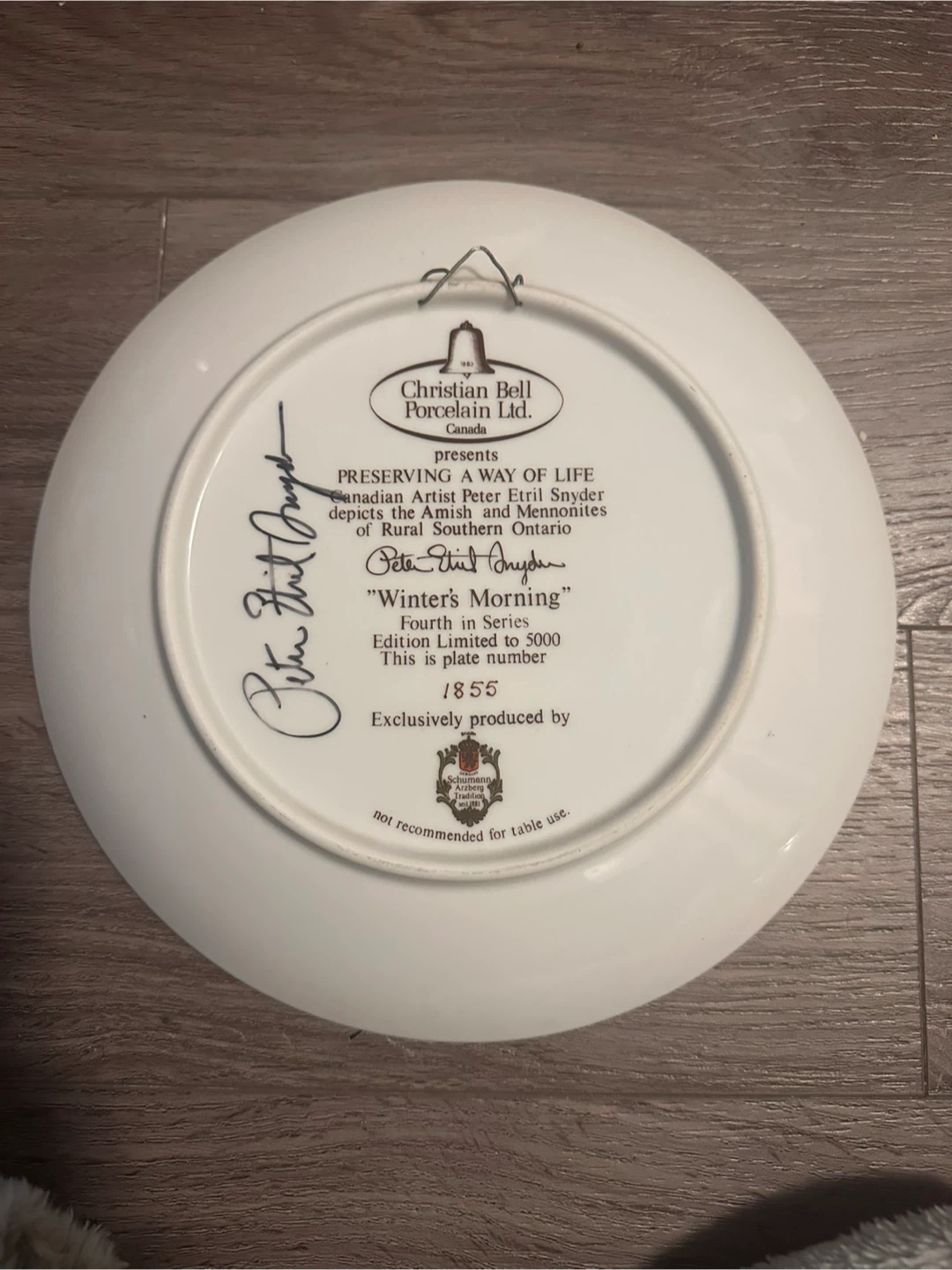 Christian Bell Porcelain Ltd. "Winter's Morning" Collector Plate - photo 3