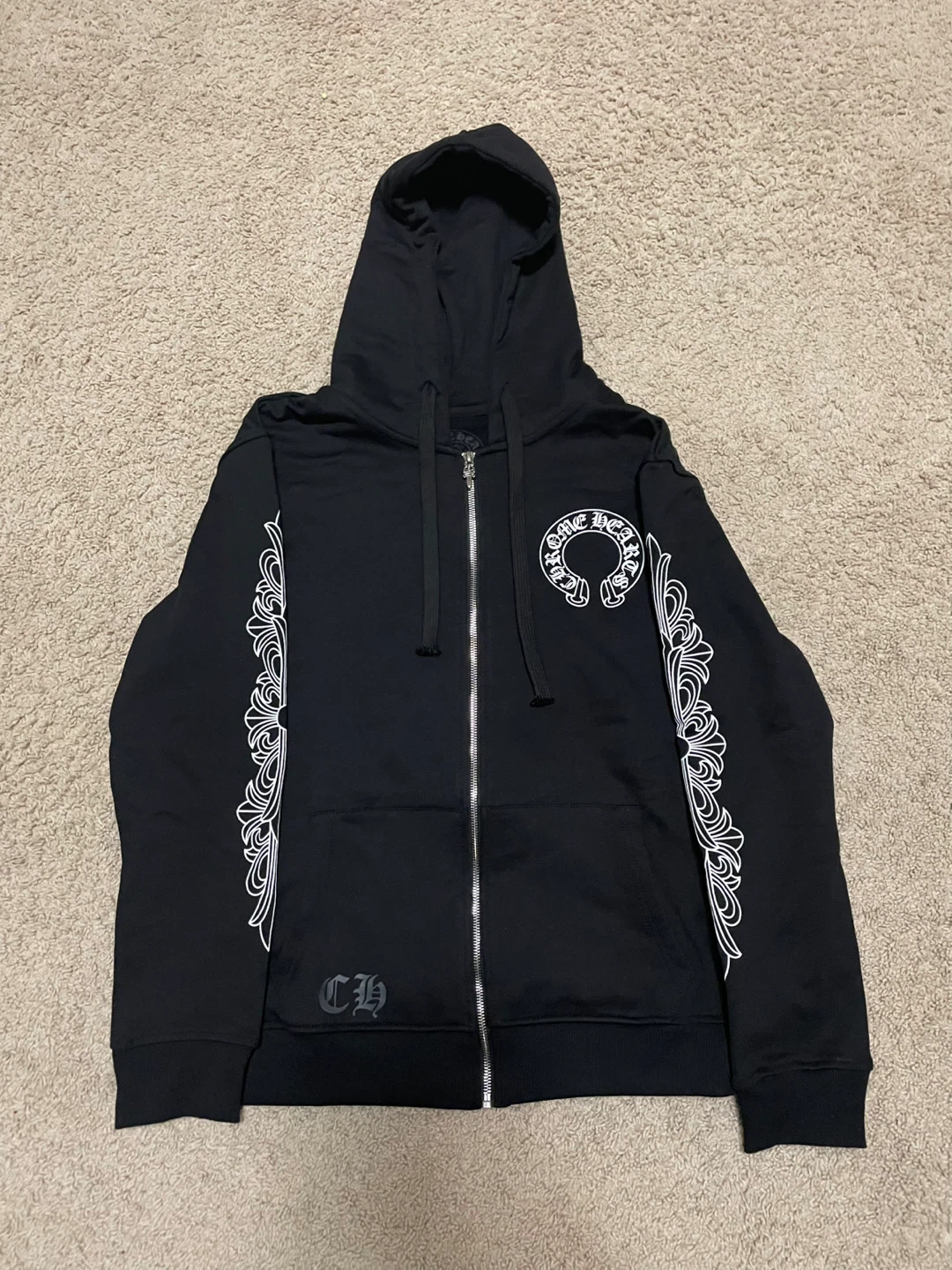 Chrome Hearts Black Zip-Up Hoodie