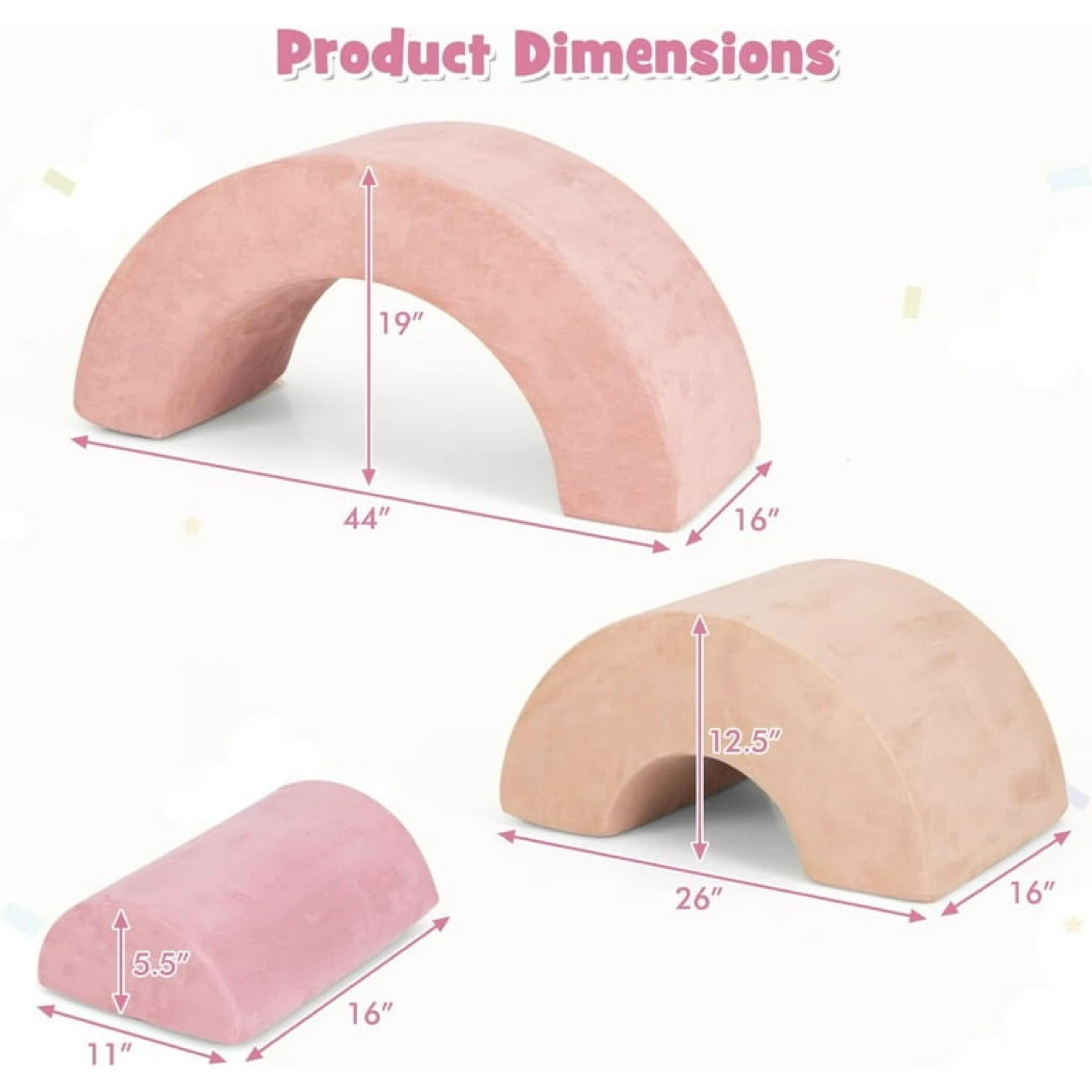 Soft Play Climbing Blocks - Rainbow Arch Set