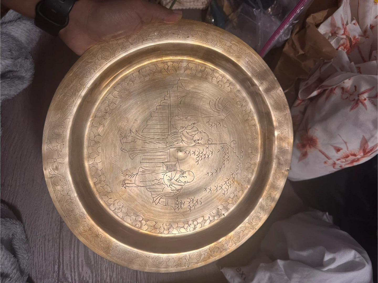 Vintage Decorative Brass Tray - photo 4
