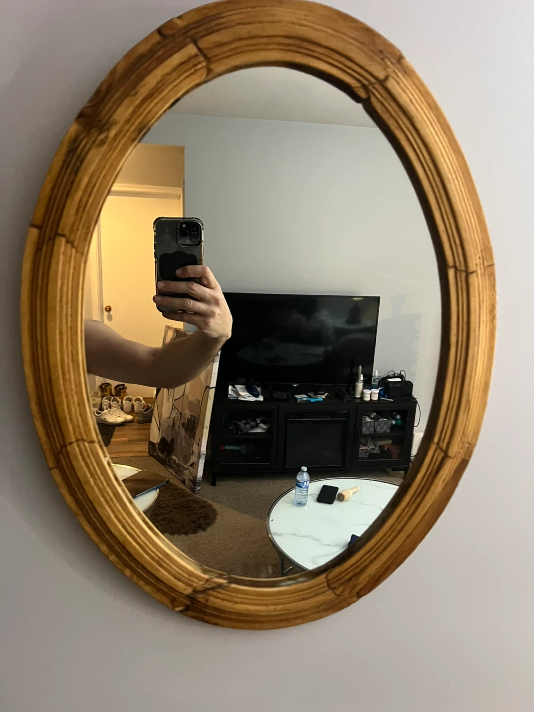 Free delivery used Oval Gold Mirror - photo 4