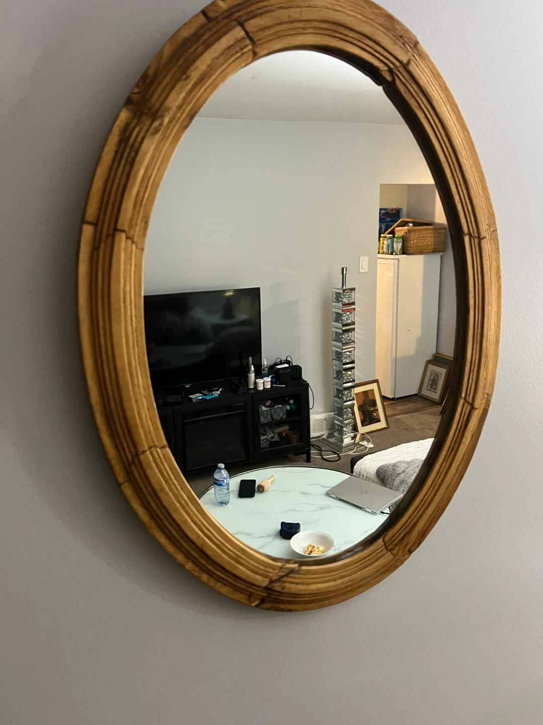 Free delivery used Oval Gold Mirror - photo 2