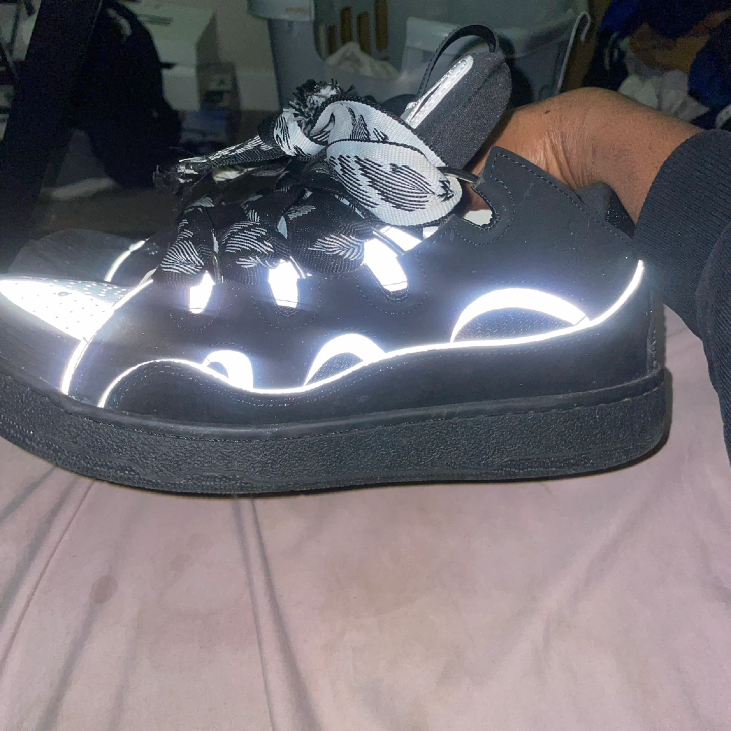 LANVIN Black Reflective Sneakers - photo 2