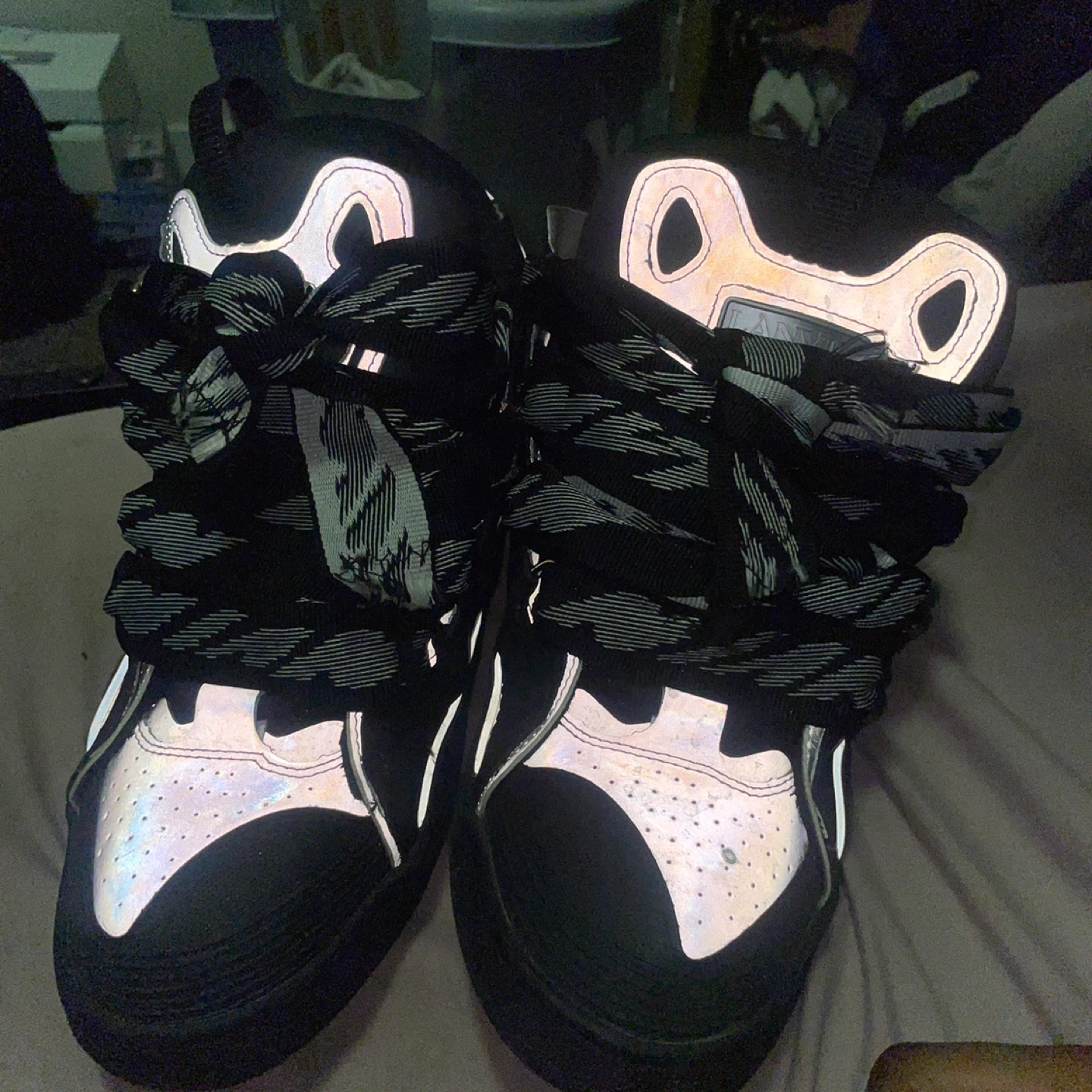 LANVIN Black Reflective Sneakers