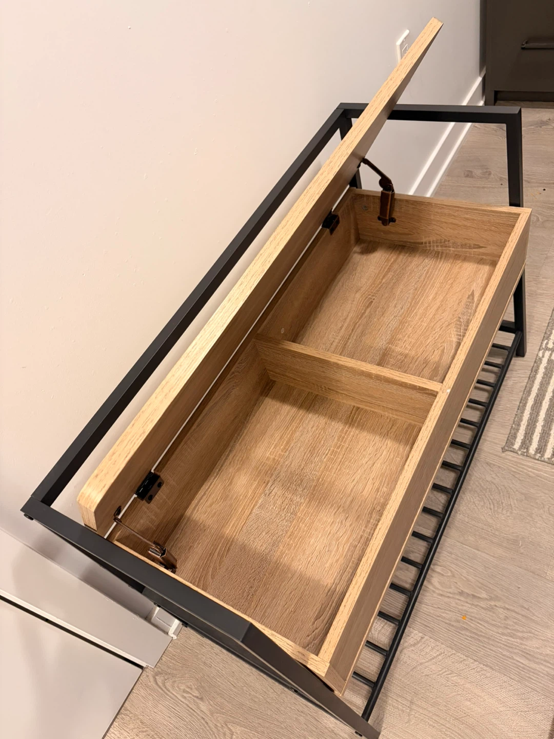 Bench with Storage Shelf - 35.38" W x 15.5" D x 24" H - photo 3