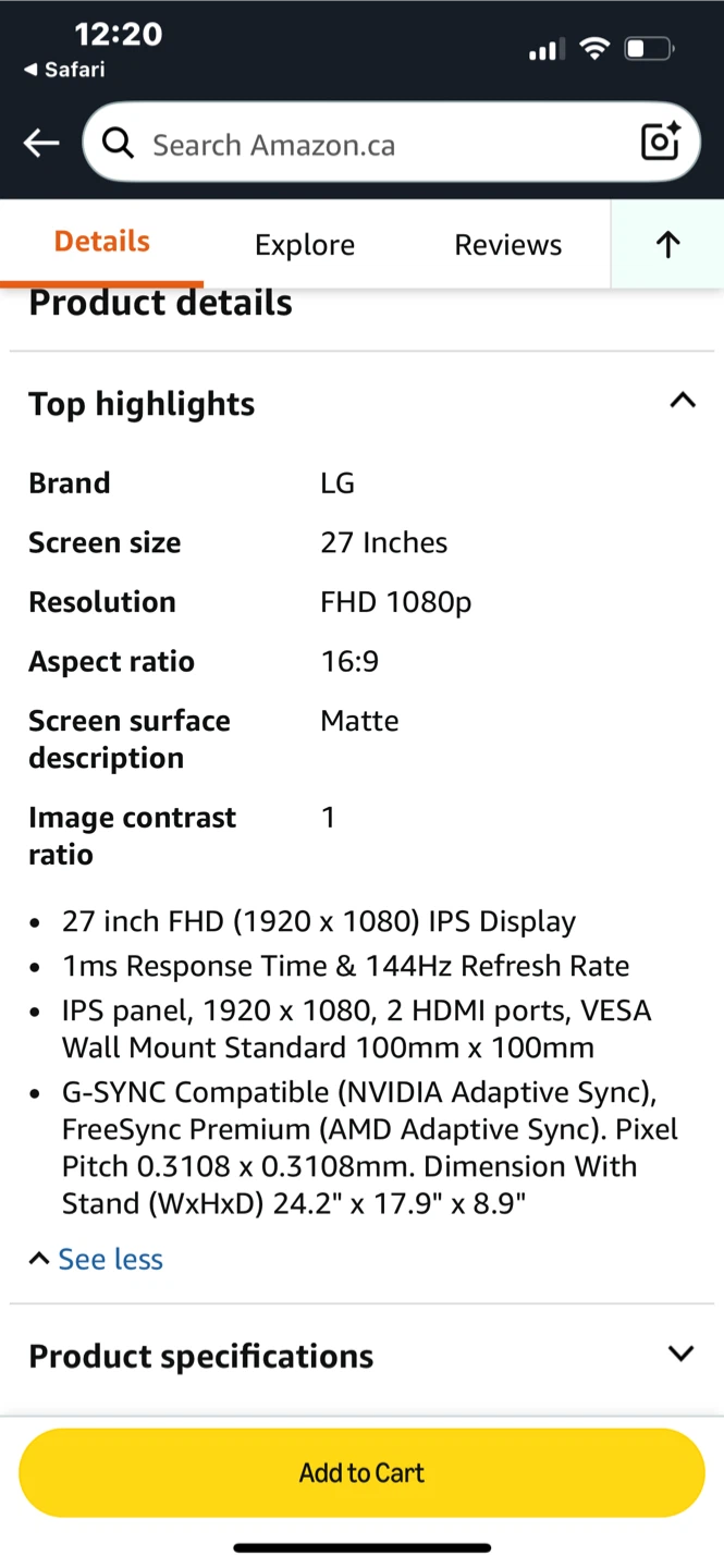 LG Gaming Monitor 27” - photo 2